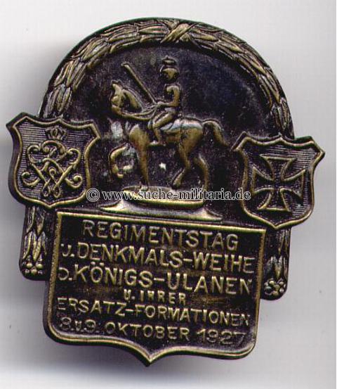 Regimenttag u. Denkmalsweihe d. Königs-Ulanen u. ihrer Ersatz-Formationen 8. u.9. Oktober 1927