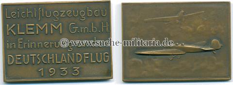 Plakette - Erinnerung an den Deutschlandflug 1933